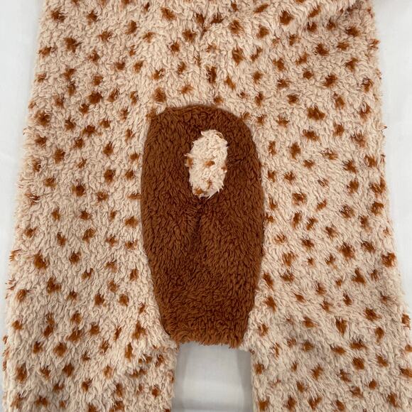 Patagonia Furry Friends Fleece Teddy Bear Baby Bunting Tuber Tan Dear Deer Print - Picture 6 of 13